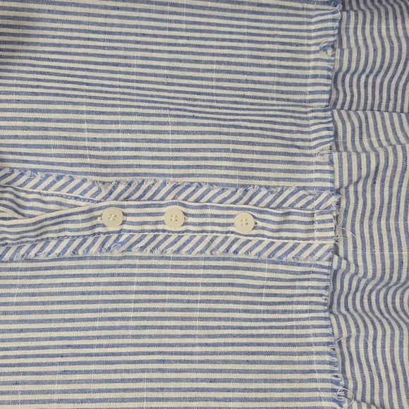 Blue and White Striped Layered Dress Womens Size L - Picture 3 of 10